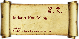 Moduna Kerény névjegykártya